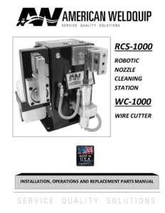 RCS-1000 ROBOTIC NOZZLE CLEANING STATION