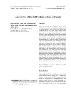 International Journal of Child Health and Human Development Volume 2, Issue 3-Special Issue, pp[removed]ISSN: [removed] © 2009 Nova Science Publishers, Inc.
