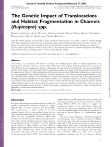 Classical genetics / Pyrenean Chamois / Pyrenees / Chamois / Tatra chamois / Rupicapra / Haplotype / Spanish Ibex / Tatra Mountains / Caprids / Fauna of Europe / Fauna of Italy