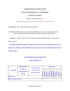 ADOPTED REGULATION OF THE STATE ENVIRONMENTAL COMMISSION LCB File No. R130-12 Effective December 20, 2012 EXPLANATION – Matter in italics is new; matter in brackets [omitted material] is material to be omitted.