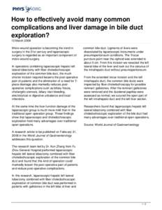 How to effectively avoid many common complications and liver damage in bile duct exploration?