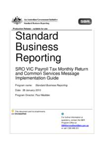 SBR SRO VIC Payroll Tax (October 2009 Release) Message Implementation Guide