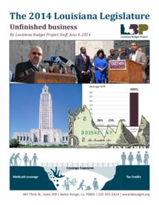 The 2014 Louisiana Legislature Unfinished business By Louisiana Budget Project Staff, June 4, 2014  OVERVIEW LABEL