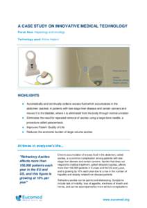 A CASE STUDY ON INNOVATIVE MEDICAL TECHNOLOGY Focus Area: Hepatology and oncology Technology used: Active implant