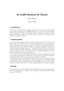 Compilers / Compiler construction / Functional languages / Procedural programming languages / LLVM / Programming language implementation / OCaml / Compiler / Static single assignment form / Software engineering / Computing / Computer programming