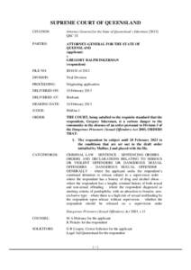 SUPREME COURT OF QUEENSLAND CITATION: Attorney-General for the State of Queensland v InkermanQSC 18