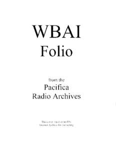 WBAI Folio from the Pacifica