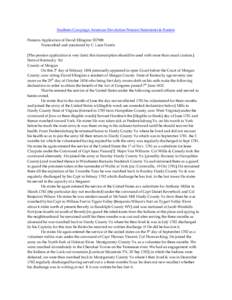 Southern Campaign American Revolution Pension Statements & Rosters Pension Application of David Ellington S37908 Transcribed and annotated by C. Leon Harris [The pension application is very faint; this transcription shou