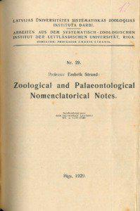 LATVIJAS IJNIVERSITÄTES SISTEMATISKÄS ZOOLOQIJA S INSTITUTA DARBI . ARBEITEN AUS DEM SYSTEMATISCH-ZOOLOGISCHE N