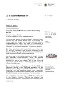 2. Medieninformation  Ihr Ansprechpartner Thomas Knaup (tk)  1. Juni 2016, 16:00 Uhr