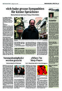 RHEINFELDEN | FRICKTAL | 5  Freitag, 28. Januar 2011 «Ich habe grosse Sympathien für kleine Sprachen»