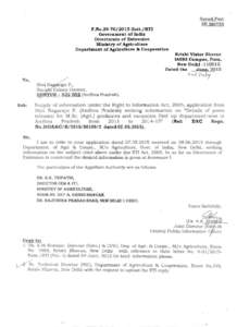 Speed Post RTI MAnER F.NoEstt./RTI Government of India Directorate of Extension