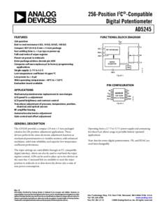 AD5245 256-Position I2C®-Compatible Data Sheet (Rev. B)