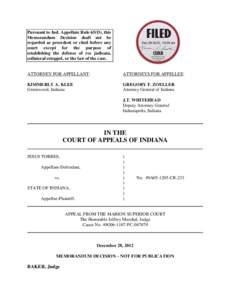 FILED  Pursuant to Ind. Appellate Rule 65(D), this Memorandum Decision shall not be regarded as precedent or cited before any court except for the purpose of