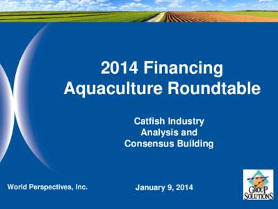 2014 Financing Aquaculture Roundtable Catfish Industry Analysis and Consensus Building