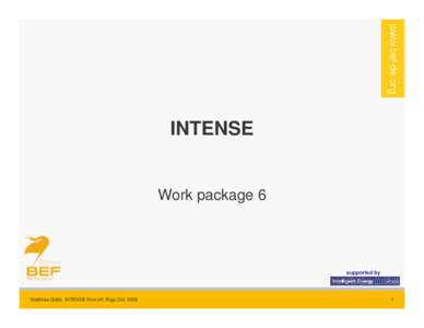 INTENSE  Work package 6 supported by