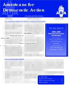 Americans for Democratic Action A Newsletter for Liberal Activists ADA TODAY  Volume 63/Number 2