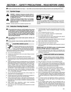 SECTION 1 − SAFETY PRECAUTIONS − READ BEFORE USING ihom _2013-09 Protect yourself and others from injury — read, follow, and save these important safety precautions and operating instructions[removed]Symbol Usage