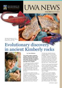 UWA  NEWS 16 June 2008 Volume 27 Number 8 Placoderm illustrations from The Rise of Fishes – 500 Million Years of Evolution by Dr John Long