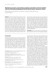 Oryx Vol 40 No 1 January[removed]Monitoring invasive mammalian predator populations sharing habitat