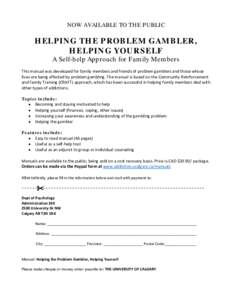 Behavioral addiction / Problem gambling / Psychiatric diagnosis / Coping / Gambler / PayPal / Gambling