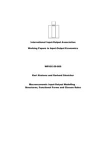 International Input-Output Association Working Papers in Input-Output Economics WPIOX[removed]Kurt Kratena and Gerhard Streicher
