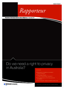 Castan Centre for Human Rights Law / Monash University / Sarah Joseph / Bill of rights / Indigenous Law Centre / William Schabas / Canadian Charter of Rights and Freedoms / Human rights / International human rights law / Law / Ethics / Politics