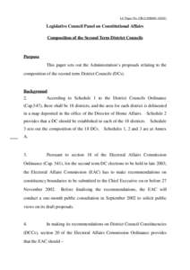 LC Paper No. CB[removed])  Legislative Council Panel on Constitutional Affairs Composition of the Second Term District Councils  Purpose