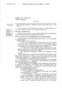 Indian Self-Determination and Education Assistance Act / Indian Gaming Regulatory Act / Native American self-determination / Law / Americas / Nonintercourse Act / Native American history / History of North America / Native American gaming