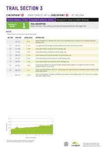 TRAIL SECTION 3 – JOHN FORREST NP to CHECKPOINT CHECKPOINT  Section distance: 13.5km