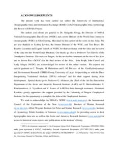 Oceanography / Physical geography / Earth / Science and technology in Russia / Arctic and Antarctic Research Institute / IODE / Aari language / Global Oceanographic Data Archaeology and Rescue Project / World Ocean Database Project / Environmental data / National Oceanographic Data Center / National Oceanic and Atmospheric Administration