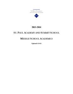 [removed]ST. PAUL ACADEMY AND SUMMIT SCHOOL MIDDLE SCHOOL ACADEMICS Updated[removed]