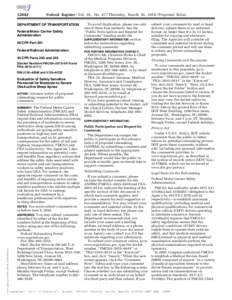 Federal Register / Vol. 81, NoThursday, March 10, Proposed Rules DEPARTMENT OF TRANSPORTATION Federal Motor Carrier Safety