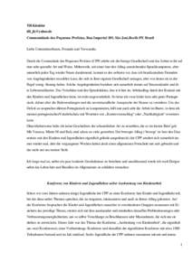 Till Künkler [removed] Communidade dos Pequenos Profetas, Rua Imperial 185, Sâo José,Recife PE Brazil Liebe UnterstützerInnen, Freunde und Verwandte, Durch die Comunidade dos Pequenos Profetas (CPP) erlebe ich