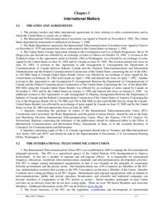 3 Chapter 3 International Matters 3.1 TREATIES AND AGREEMENTS