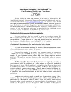 Renting / Real property law / Affordable housing / Federal assistance in the United States / Section 8 / Lease / Public housing / Mississippi Small Rental Assistance Program / Property / Real estate / Law