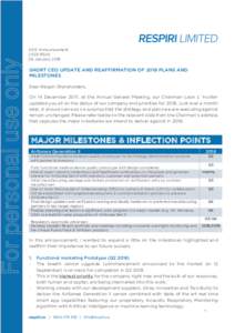 For personal use only  ASX Announcement (ASX:RSH) 29 January 2018