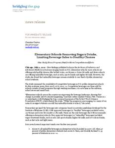 Christine Clayton[removed]removed] Elementary Schools Removing Sugary Drinks, Limiting Beverage Sales to Healthy Choices