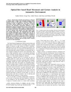 Optical Flow Based Head Movement and Gesture Analysis in Automotive Environment