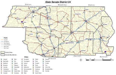 State Senate District 24 Obion Weakley  South Fulton