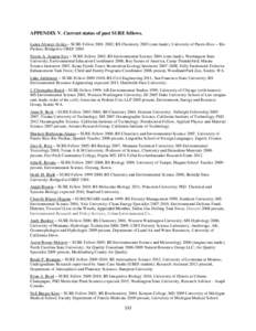 APPENDIX V. Current status of past SURE fellows. Laura Alvarez-Aviles – SURE Fellow[removed]; BS Chemistry[removed]cum laude), University of Puerto Rico – Rio Piedras; Bridged to GREF[removed]Nicole A. Aragon Ivey – S