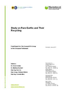 Study on Rare Earths and Their Recycling