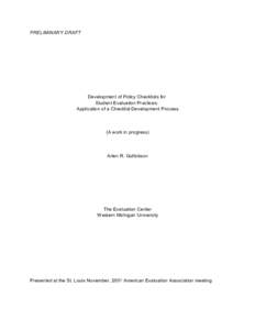 Thought / Joint Committee on Standards for Educational Evaluation / Educational evaluation / Course evaluation / Checklist / Program evaluation / Evaluation / Evaluation methods / Education