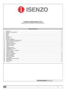 Customer Relationship Terms general terms for the provision of ICT Goods and Services Table of Contents 1 2