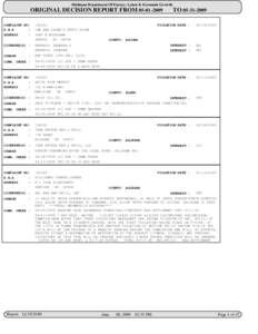 Michigan Department Of Energy, Labor & Economic Growth  ORIGINAL DECISION REPORT FROM[removed]COMPLAINT NO: D.B.A :