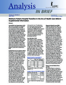 Analysis  IN BRIEF Volume 13, Number 2 April 2013