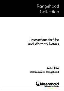 Rangehood Collection Instructions for Use and Warranty Details