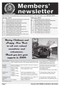 FOR ALL WHO ARE INTERESTED IN RAI LWAYS  Official newsletter of the Australian Railway Historical Society (NSW Division) • Editor: Ross Verdich • Issue: January January 2010 Fri