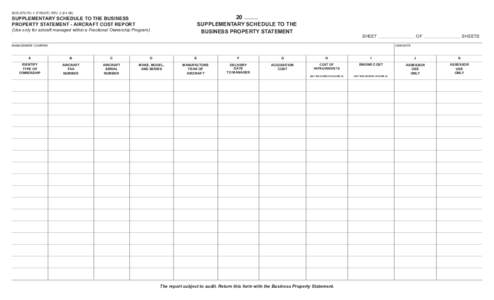 Supplementary Schedule to the Business Property Statement