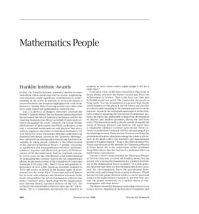 Science / Courant Institute of Mathematical Sciences / Applied mathematics / Jacob Lurie / Association for Women in Mathematics / Chinese mathematicians / Lenhard Ng / Matematička gimnazija / Mathematics / Academia / Joel Lebowitz